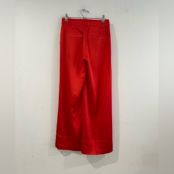 J crew wide-leg/palazzo/orange satin-effect trousers, size 0 NWT - Picture 3 of 8